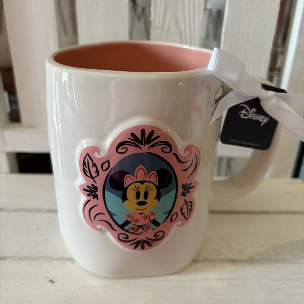 Disney Minnie Mouse White and Pink Mug with Black Accents